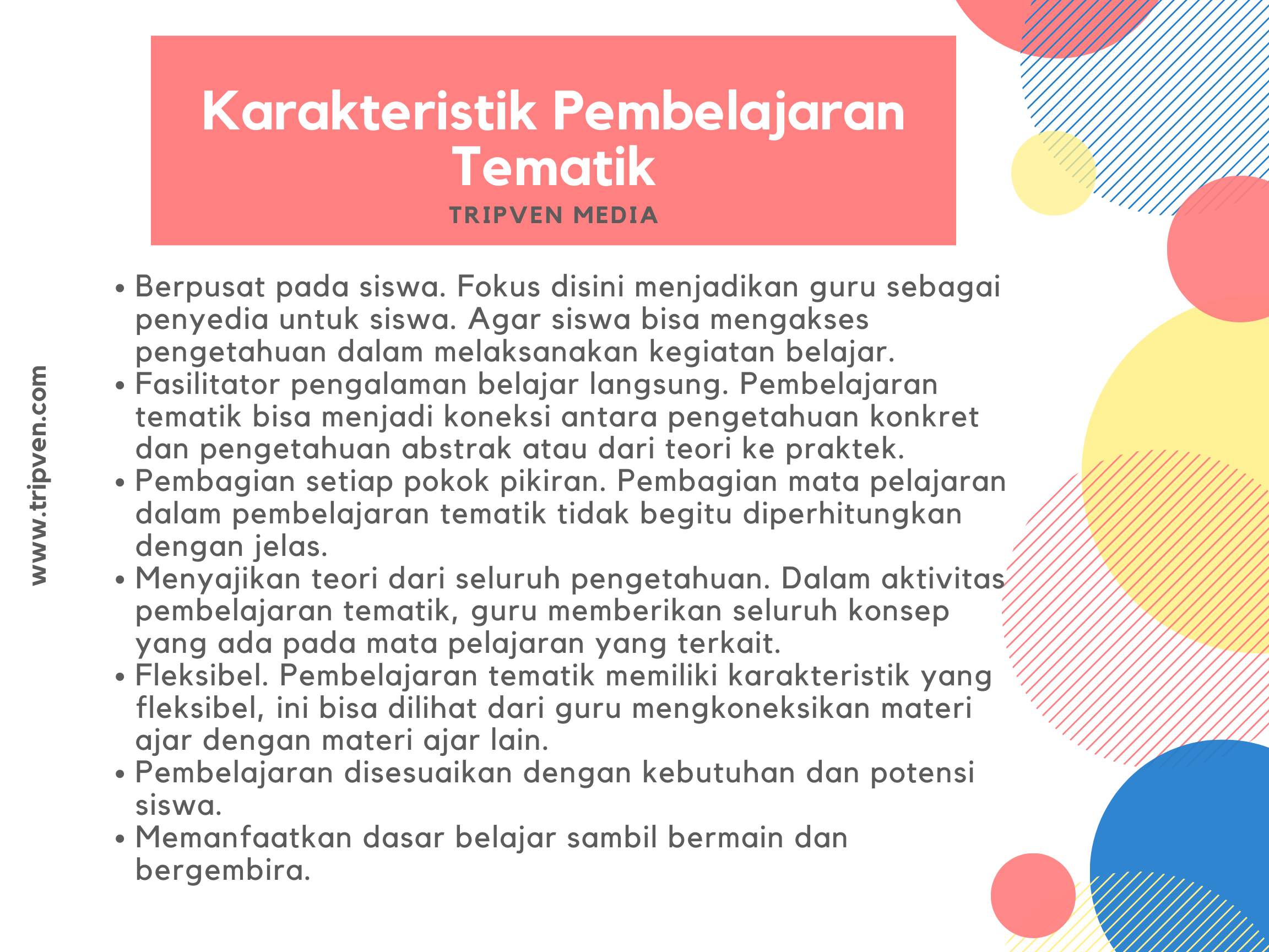 Karakteristik Pembelajaran Tematik