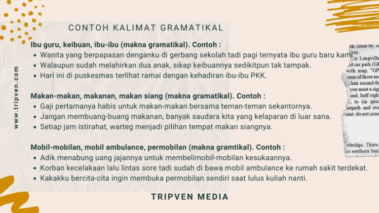 Contoh Kalimat Makna Gramatikal