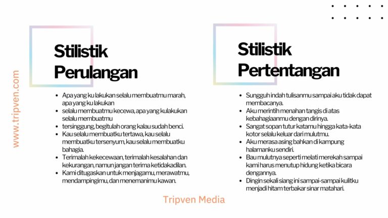 Contoh Stilistik Pertentangan dan Perulangan