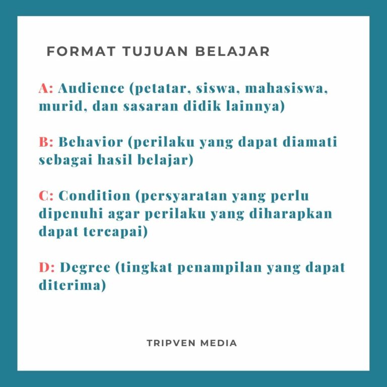 Format Tujuan Belajar