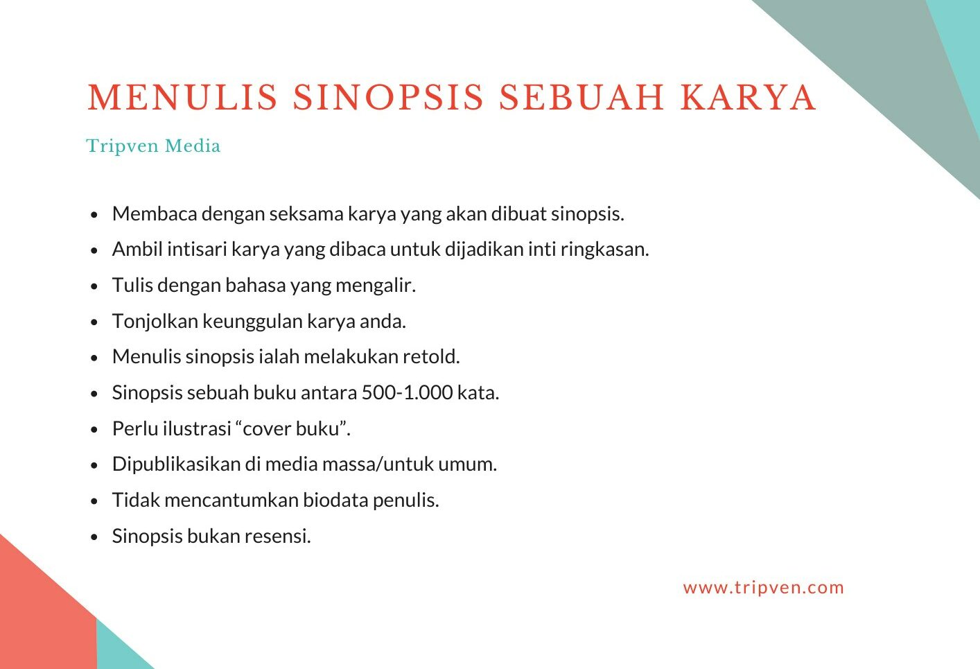 Menulis Sinopsis Sebuah Karya