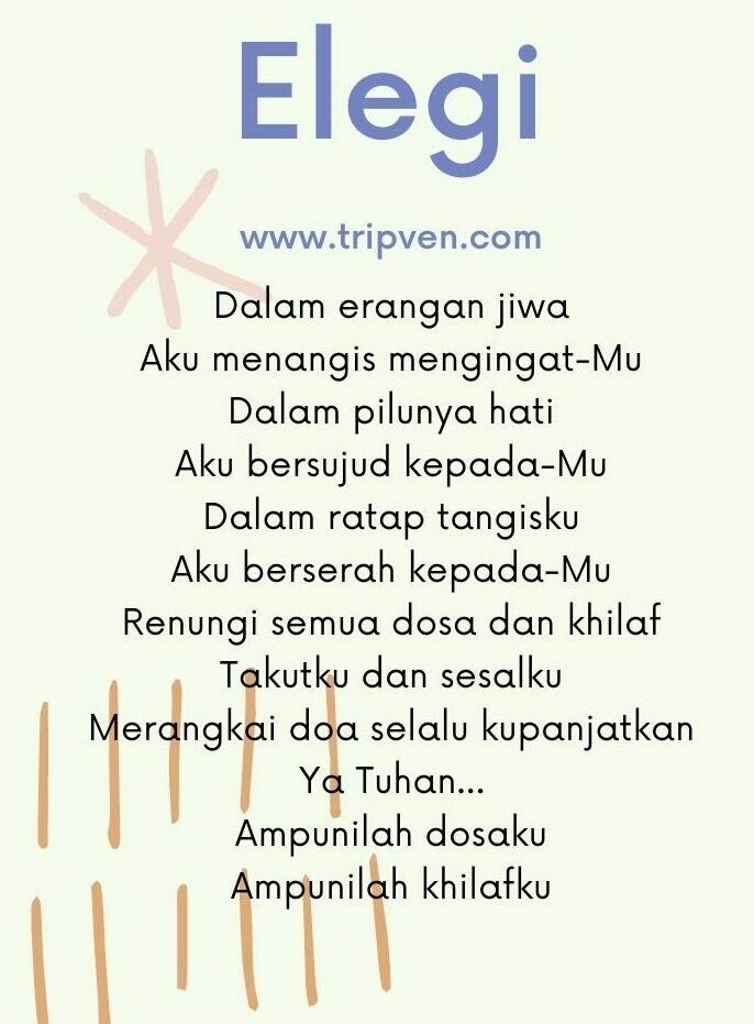 Elegi Puisi Baru Contoh